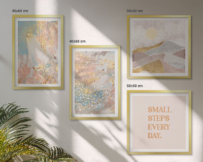 Políptico com moldura Padrões abstratos em tons pastel