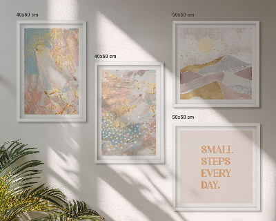 Políptico com moldura Padrões abstratos em tons pastel