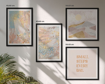 Políptico com moldura Padrões abstratos em tons pastel