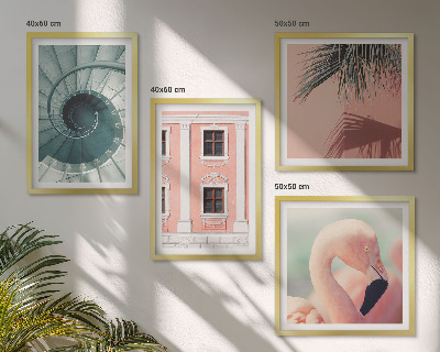 Políptico com moldura Padrões de arquitetura em tons pastel
