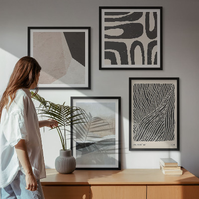 Composição de quadros Padrões abstratos de decoração boho