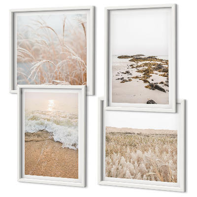 Composição de quadros Ondas da praia, pedras, verão