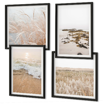 Composição de quadros Ondas da praia, pedras, verão