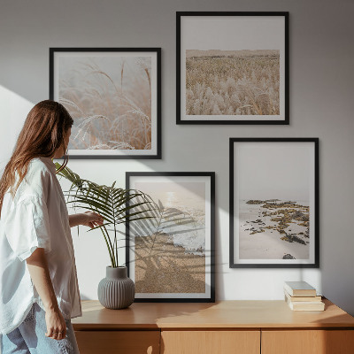 Composição de quadros Ondas da praia, pedras, verão