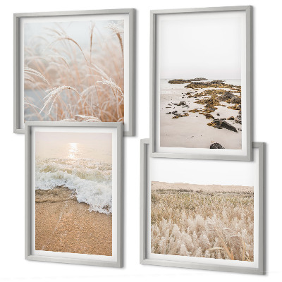 Composição de quadros Ondas da praia, pedras, verão