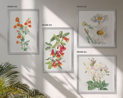 Composição de quadros Pintura floral retrô