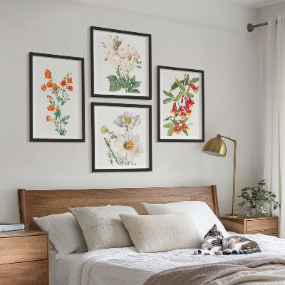 Composição de quadros Pintura floral retrô