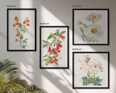 Composição de quadros Pintura floral retrô