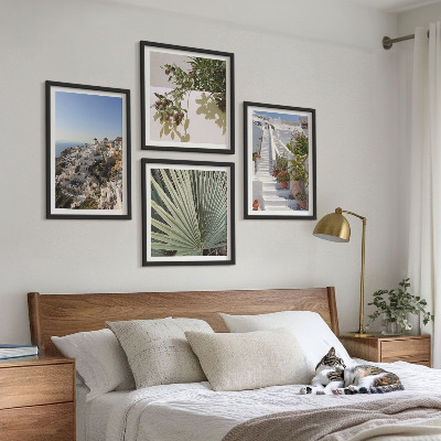 Composição de quadros Escadaria branca com vista para Santorini