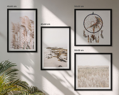 Composição de quadros Campos de grama, praia, estilo boho