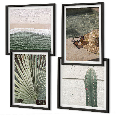 Composição de quadros Acessórios para plantas tropicais