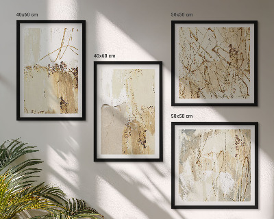 Composição de quadros Padrões abstratos em bege e branco