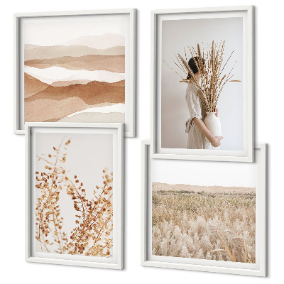 Composição de quadros Motivos de plantas em estilo boho