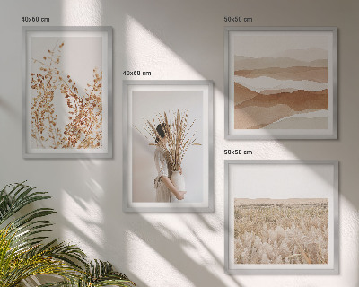 Composição de quadros Motivos de plantas em estilo boho