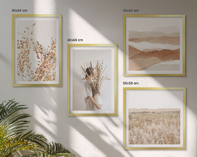 Composição de quadros Motivos de plantas em estilo boho