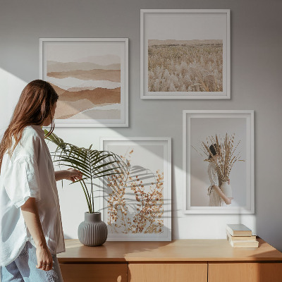 Composição de quadros Motivos de plantas em estilo boho