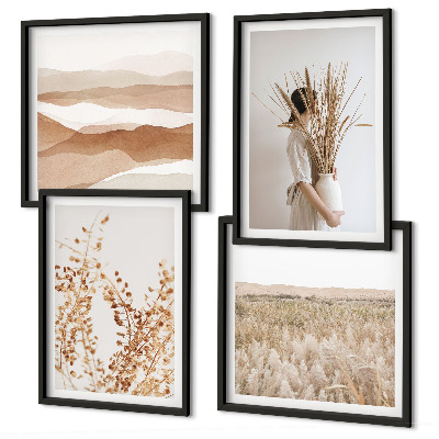 Composição de quadros Motivos de plantas em estilo boho