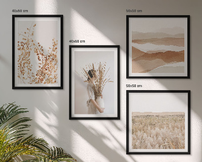 Composição de quadros Motivos de plantas em estilo boho