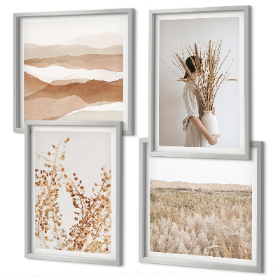 Composição de quadros Motivos de plantas em estilo boho