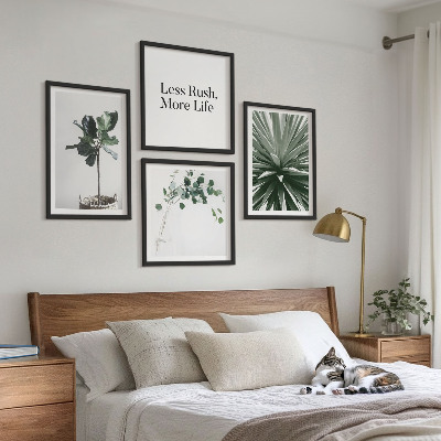 Políptico com moldura minimalismo de plantas verdes