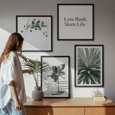 Políptico com moldura minimalismo de plantas verdes