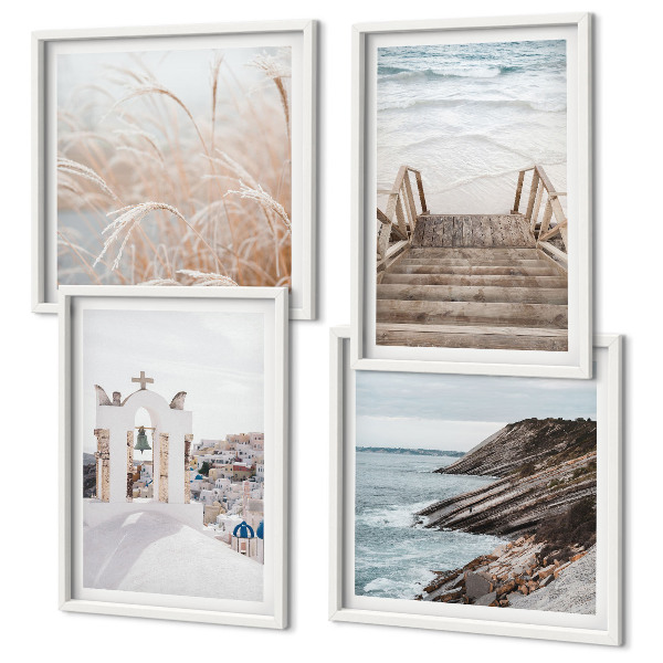 Composição de quadros Arquitetura marítima de Santorini