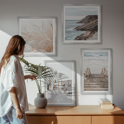 Composição de quadros Arquitetura marítima de Santorini