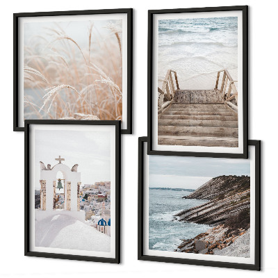 Composição de quadros Arquitetura marítima de Santorini