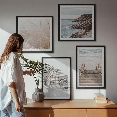 Composição de quadros Arquitetura marítima de Santorini