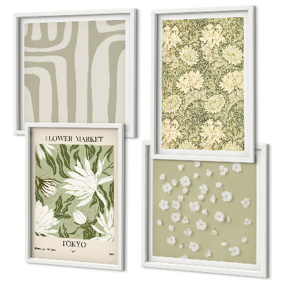 Composição de quadros Composições boho em tons pastel de plantas