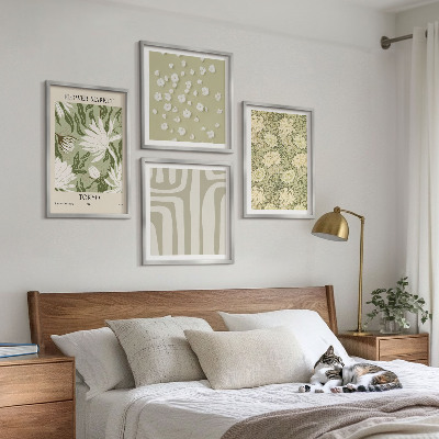 Composição de quadros Composições boho em tons pastel de plantas