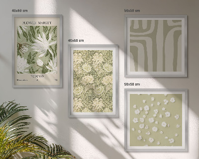 Composição de quadros Composições boho em tons pastel de plantas
