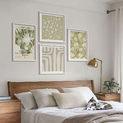Composição de quadros Composições boho em tons pastel de plantas