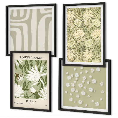 Composição de quadros Composições boho em tons pastel de plantas