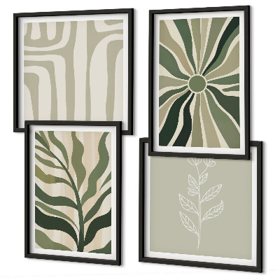 Composição de quadros Padrões de plantas minimalismo verde