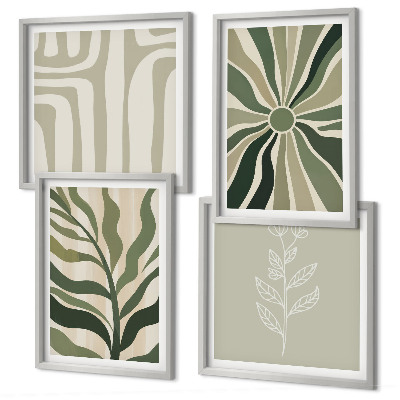 Composição de quadros Padrões de plantas minimalismo verde