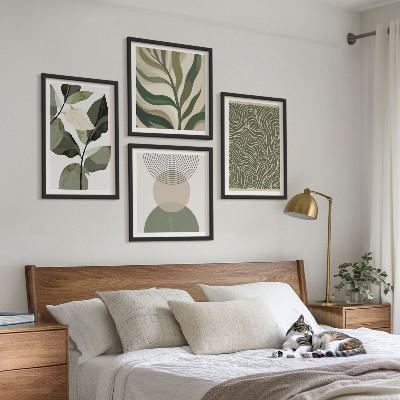Composição de quadros Folhas com formas geométricas abstratas