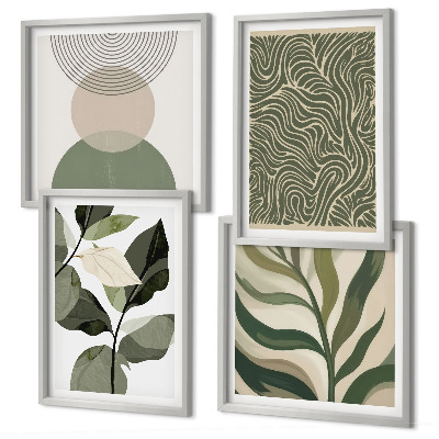 Composição de quadros Folhas com formas geométricas abstratas