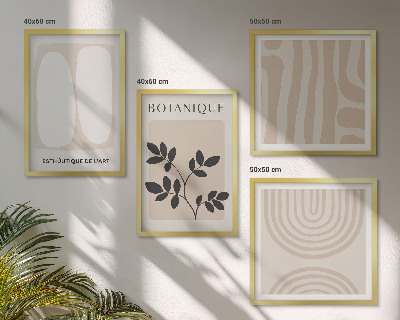 Políptico com moldura Pôsteres de plantas delicadas em estilo boho