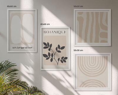 Políptico com moldura Pôsteres de plantas delicadas em estilo boho
