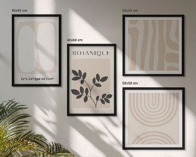 Políptico com moldura Pôsteres de plantas delicadas em estilo boho