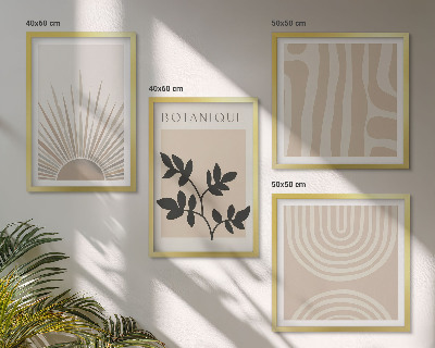 Políptico com moldura Padrões abstratos de plantas