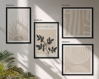 Políptico com moldura Padrões abstratos de plantas