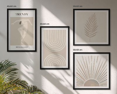 Composição de quadros Pôsteres abstratos boho em tons pastel