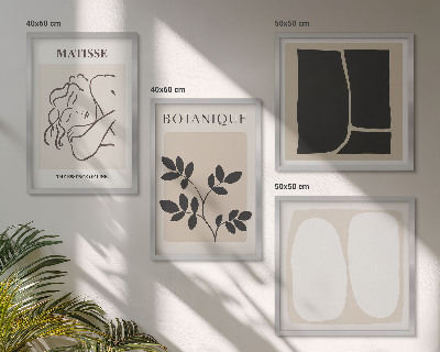 Conjunto de 4 quadros com moldura As elegantes pinturas de plantas de Matisse