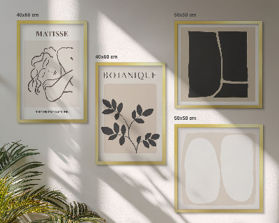 Conjunto de 4 quadros com moldura As elegantes pinturas de plantas de Matisse