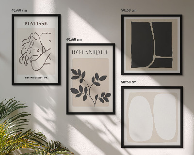 Conjunto de 4 quadros com moldura As elegantes pinturas de plantas de Matisse