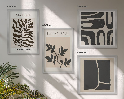 Políptico com moldura Pôsteres minimalistas de plantas