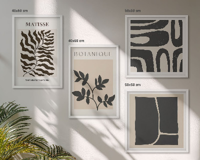 Políptico com moldura Pôsteres minimalistas de plantas