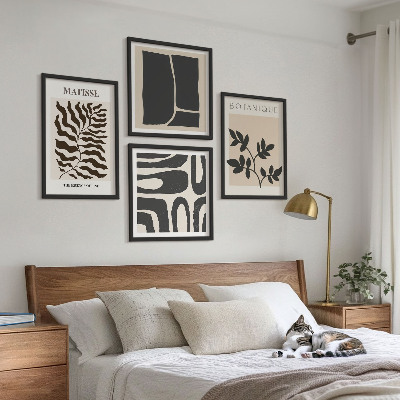Políptico com moldura Pôsteres minimalistas de plantas